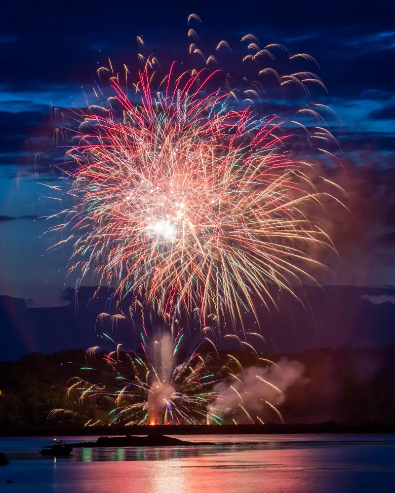 Long exposure fireworks. Wiscasset, Maine