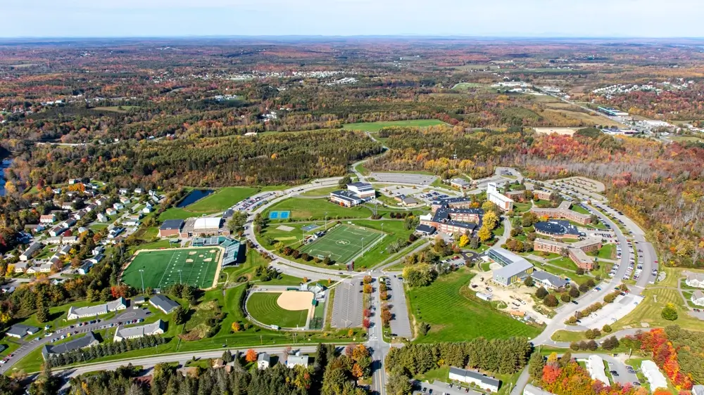 Aerial view of Husson college